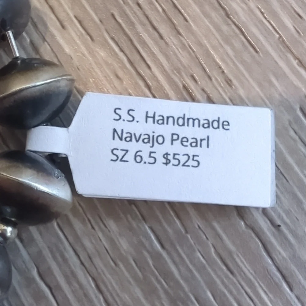 Navajo Pearl Saucer Sterling Silver Handmade Bracelet NWT - Picture 7 of 13